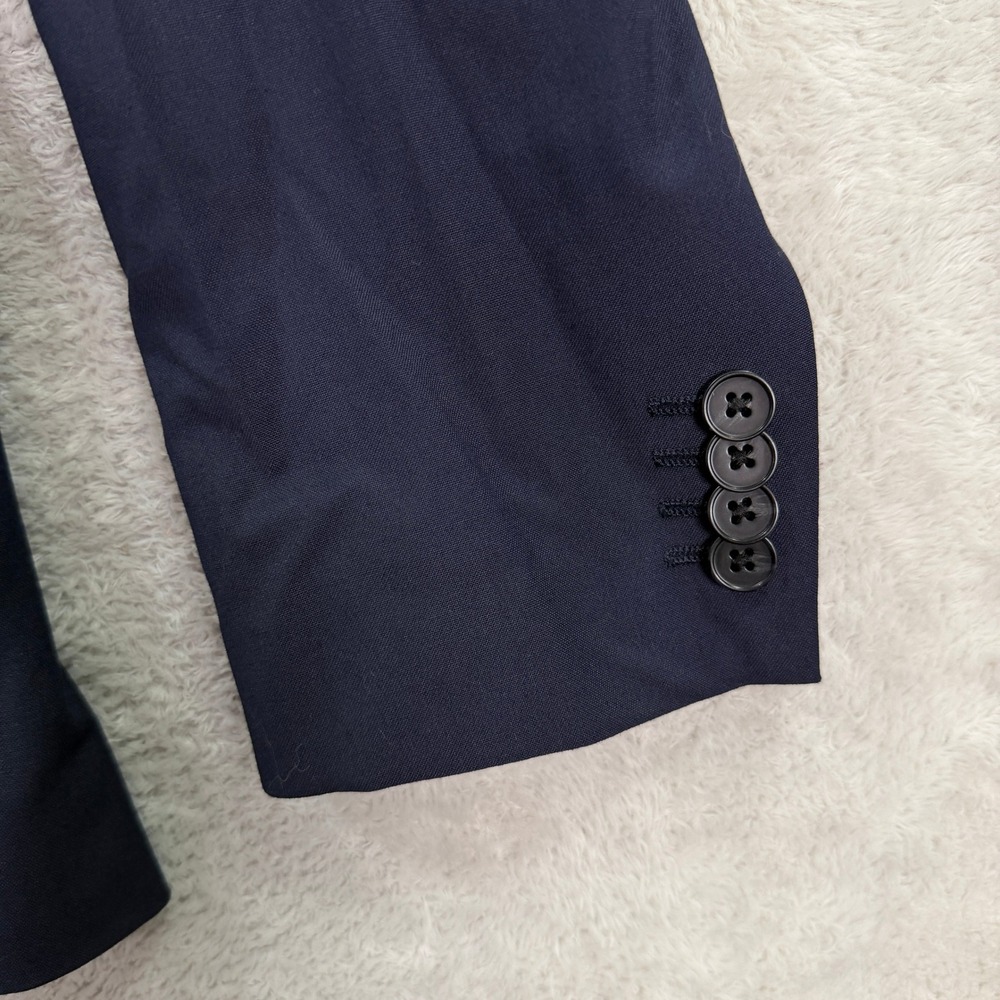 NEW ASOS Mens 36R Slim Modern Fit Navy Blue 2-Button Blazer Sport Coat Hopsack - Picture 4 of 11